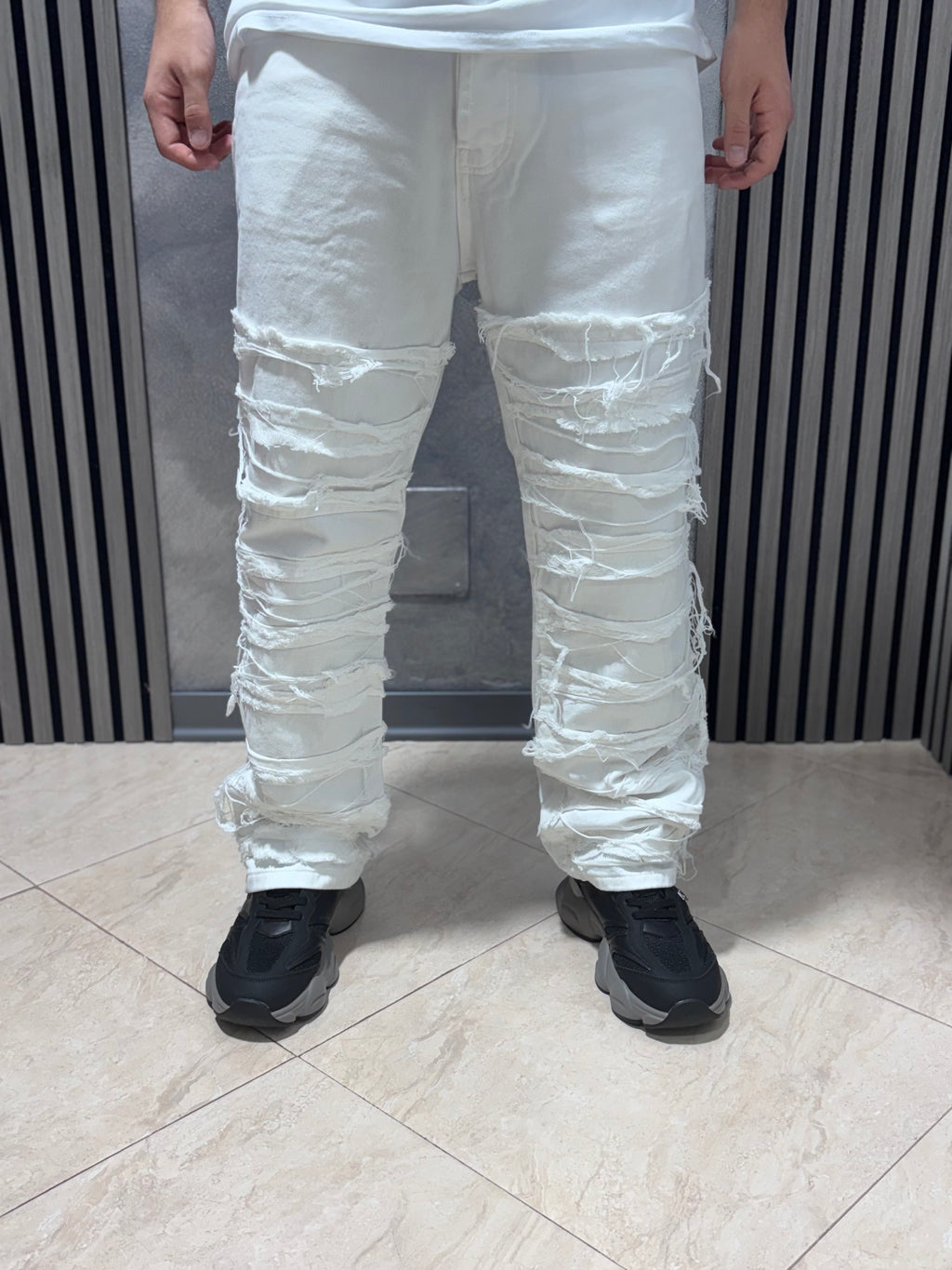 Jeans RIPPED-WHITE