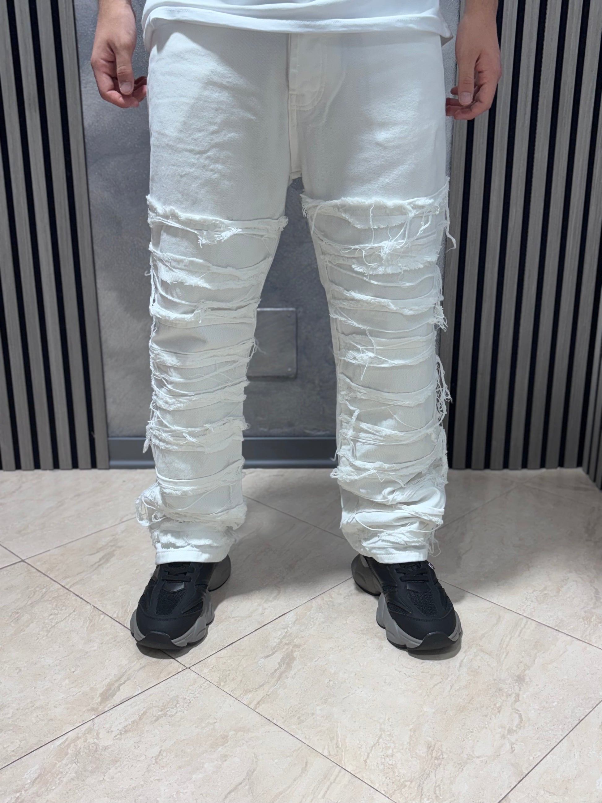 Jeans RIPPED-WHITE