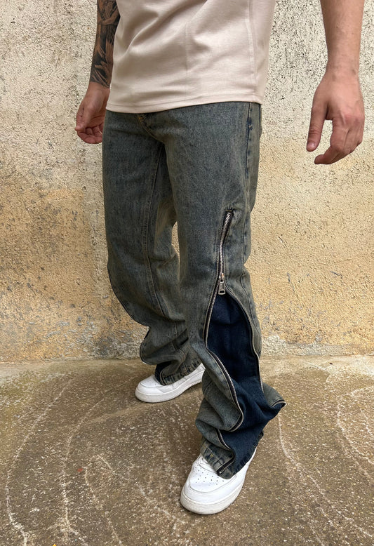 Jeans sabbiato FULL ZIP
