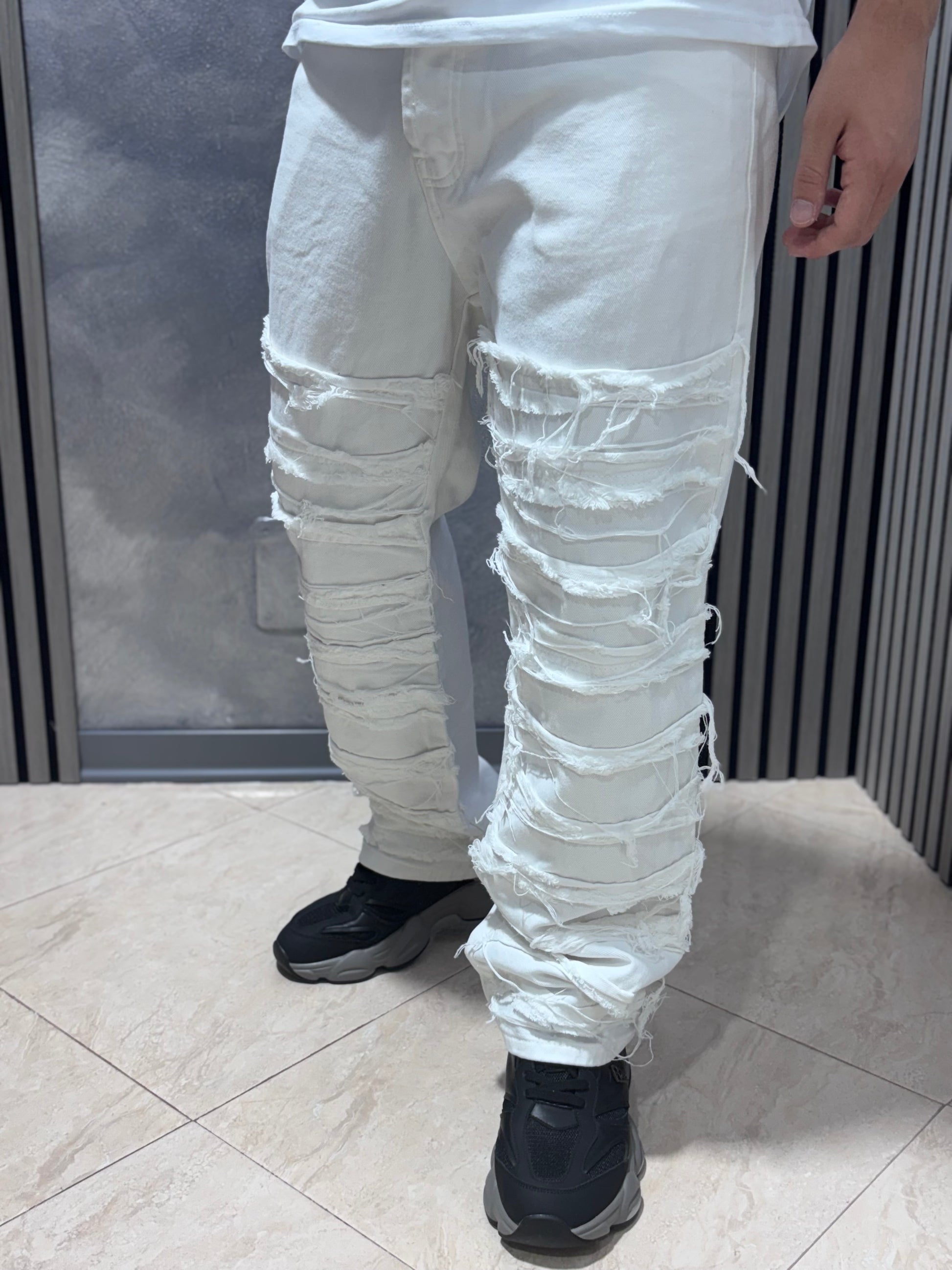 Jeans RIPPED-WHITE